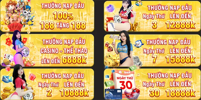 thưởng nạp đầu 8kbet